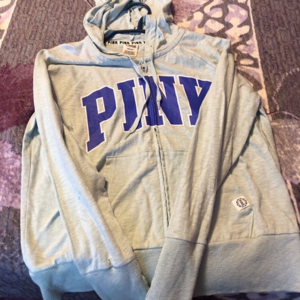 Light  blue Victoria Secret full zip hoodie